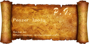 Peszer Ipoly névjegykártya